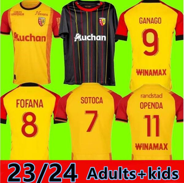 

23 24 rc lens sainte barbe soccer jerseys openda buksa kakuta sotoca fofana da costa maillot de foot medina oreba gradit frankowski 2023 202, Black;yellow
