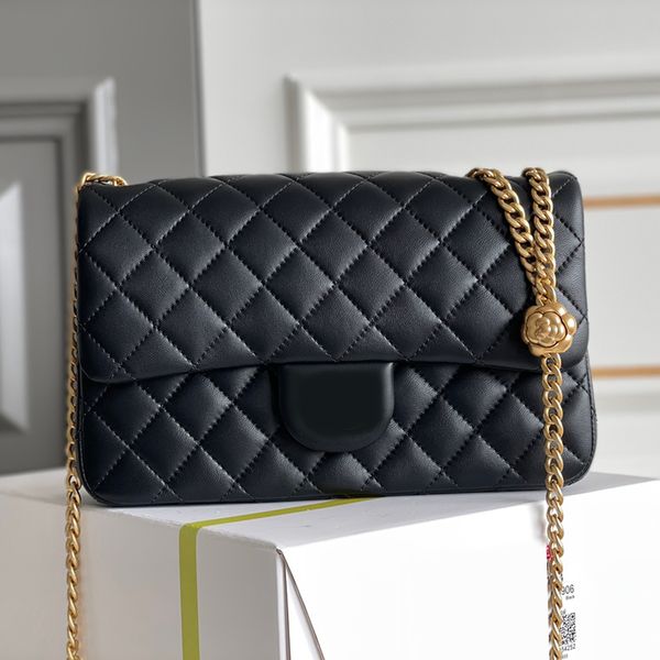 

lambskin crossbody bag 23cm camellia adjustable buckle mini flap bag 10a designer chain bag with box c078