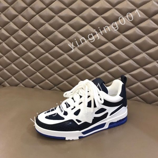 

new designer men causal shoes fashion woman leather lace up platform sole sneakers white black mens women