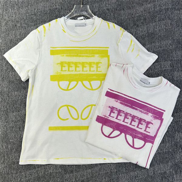 

letter printed t shirts for women and men designer summer casual loose tees clothing hiphop streetwear sports tshirt top, White