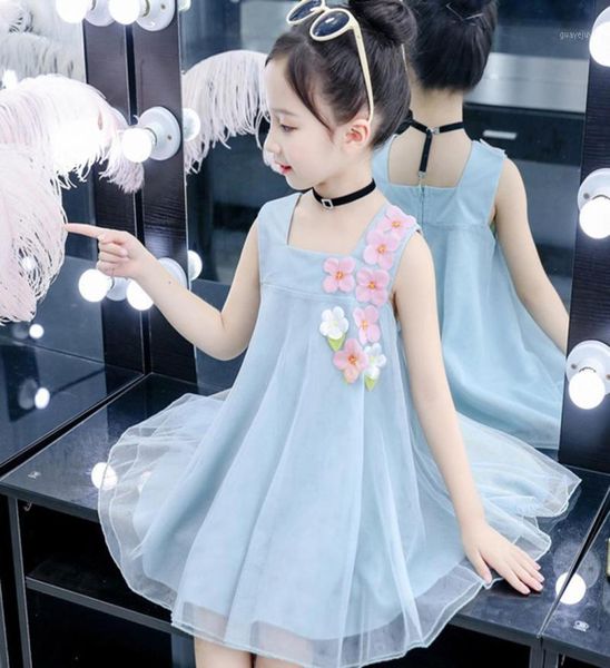 

girls dress 2020 new summer girls clothes lace flower sleeveless baby princess party dress kids dresses for12182506, Red;yellow