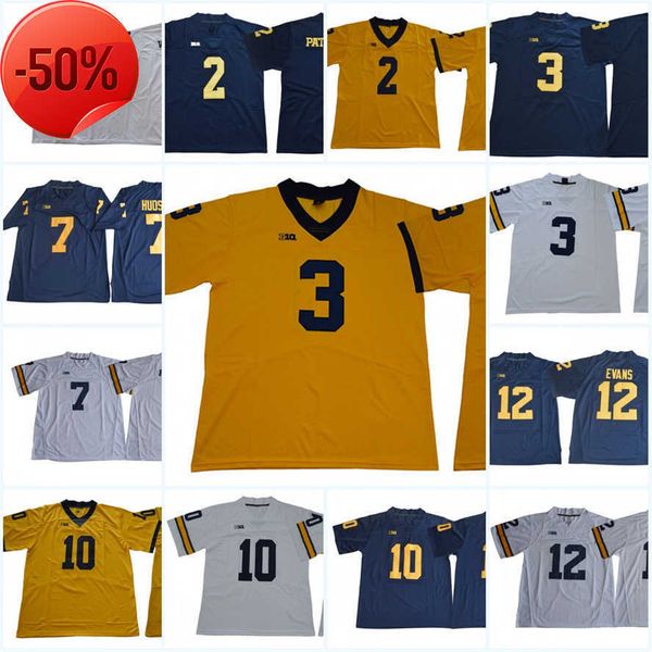 

ncaa custom michigan wolverines stitched football jersey 7 donovan edwards ronnie bell j.j. mccarthy cade mcnamara alan bowman hassan haskin, Black;red