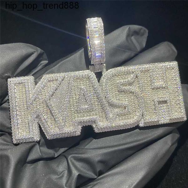 

925 silver vvs moissanite custom alphabet ice crystal diamond pendant custom hip hop jewelry