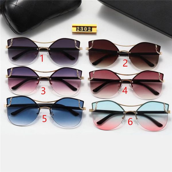 

brand women and mens sunglasses designer sunglasses for women new fashion trend cat-eye sunglasses rimless european sunglasses 2301, White;black