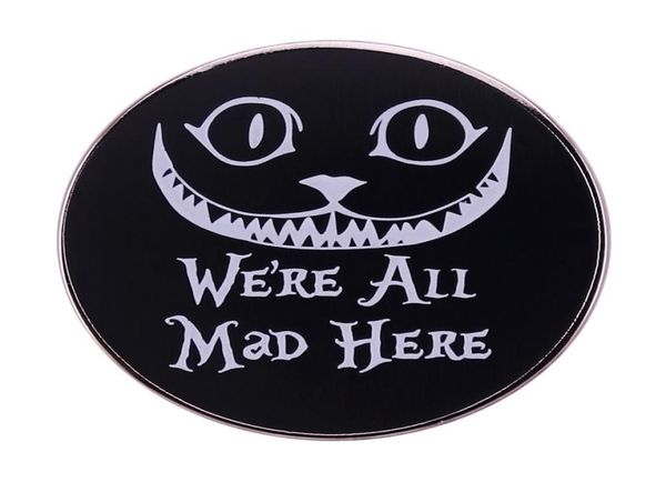 

alice in wonderland chesire cat we039re all mad here pin button badge2609520, Blue