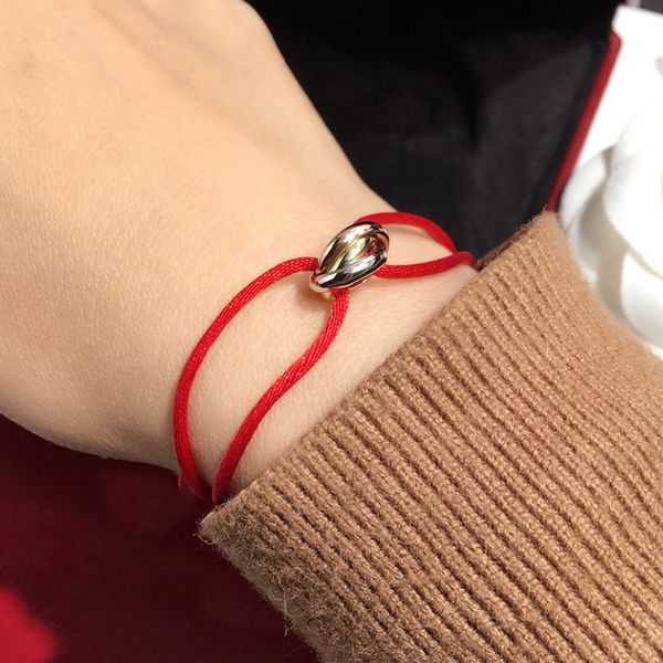 

trinity bracelet lucky red rope for woman designer gold plated 18k t0p material highest counter quality brand designer luxury fashion premiu, Golden;silver