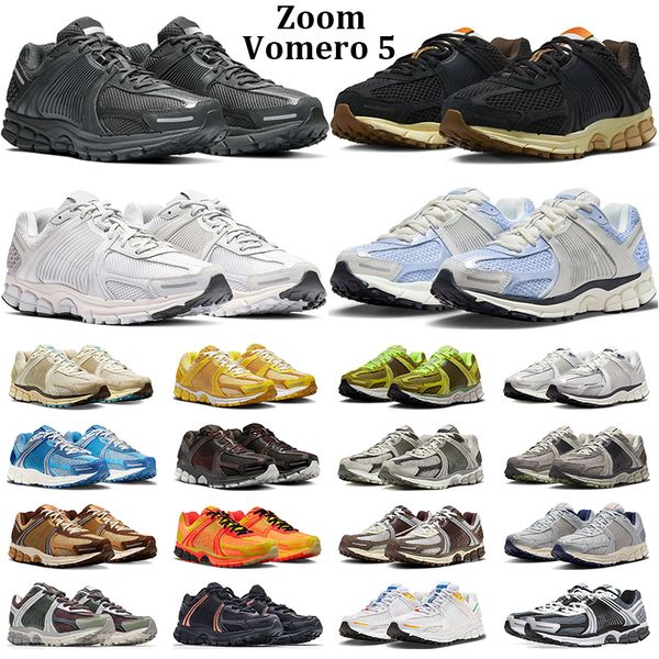 

og vomero 5 athletic running shoes men women zoom anthracite pn dust dark grey black sesame yellow ochre mens trainers outdoor sneakers, White;red