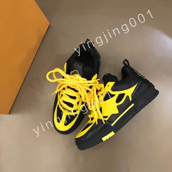 

2023 luxury designer men causal shoes fashion woman leather lace up platform sole sneakers white black mens women