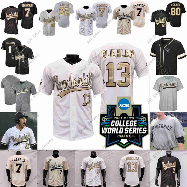 

baseball jerseys vanderbilt commodores jersey ncaa college baseball 2021 ws bradfield jr. kolwyck spencer jones carter holton reilly jj bled, Blue;black