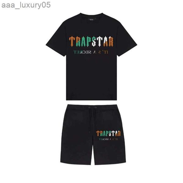 

trapstar t shirts and shorts set men tracksuit summer basketball jogging sportswear streetwear harajuku t shirt suit 220621, White;black