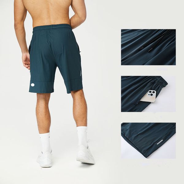 

lu men cycling sports ice silk short jogger pant with pocket reflective stripe elastic casual running gym workout ll355