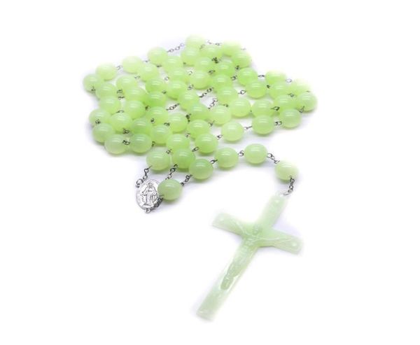 

luminous wall rosary necklace religious catholic big cross church pendant necklace3503579, Silver