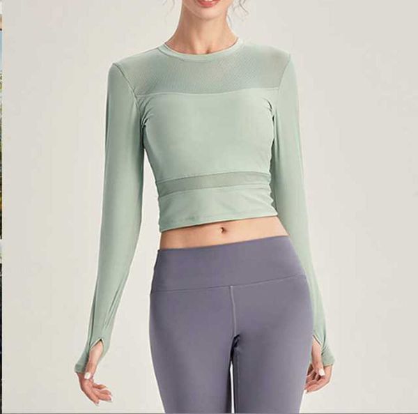 

desginer alo yoga suit women's fitness suit summer long sleeve sports running quick dry short tight suit women 2389