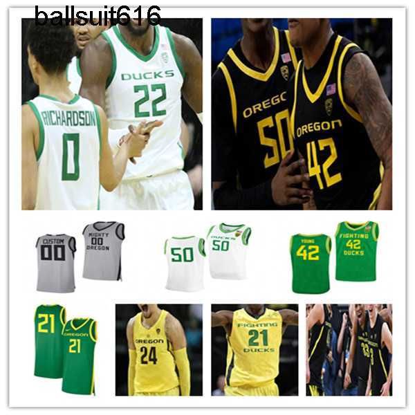 

custom oregon ducks college basketball jersey will richardson jacob young de'vion harmon eugene omoruyi chris duarte quincy guerrier n&, Black;red