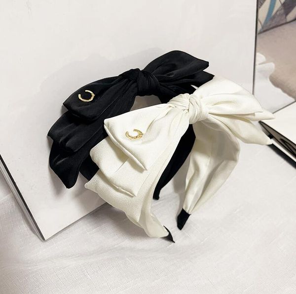 

brand designer headbands cotton headwrap women bowknot vintage turban solid color sport hair hoop headwear accessories gift, Silver