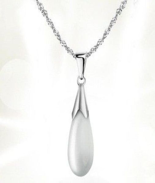 

new fashion jewelry long big opal pendant water wives chain necklace 925 sterling silver plating women pendant necklace 8024428