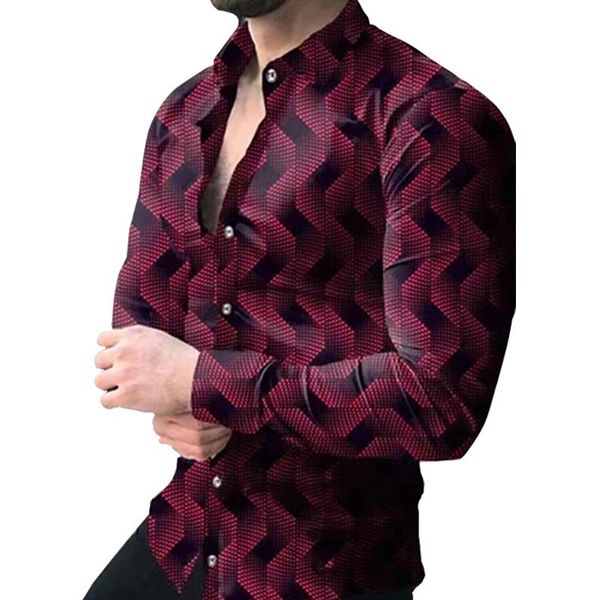 

men's spring autumn new casual fashion long sleeve 3d digital printed shirt designer sale men shirts elegant cotton blouse casual shirt, White;black