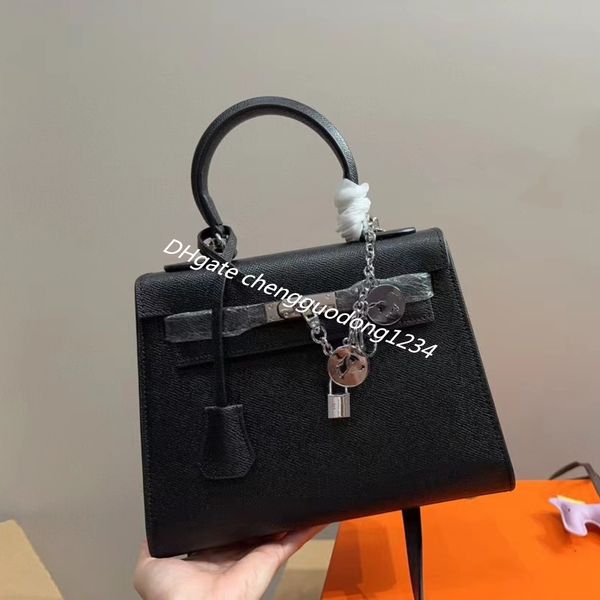

designer bags women fashion bag woman genuine leather handbags women's handbag one shoulder crossbody matching pendant girls 25cm