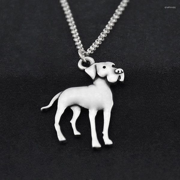 

pendant necklaces vintage great dane long chain necklace collier femme for women men pet dog jewelry gifts chocker high quality, Silver