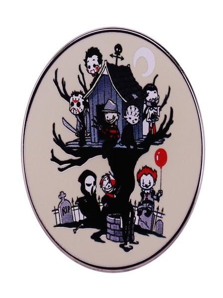 

terror movies killer decorate badges gothic halloween enamel pins fashion anime cartoon metal brooch collecting4997917, Blue