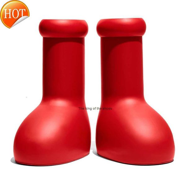 

2023 mschf men women rain boots designers big red boot thick bottom non-slip booties rubber platform bootie fashion astro boy size 35-44 gw4, Black