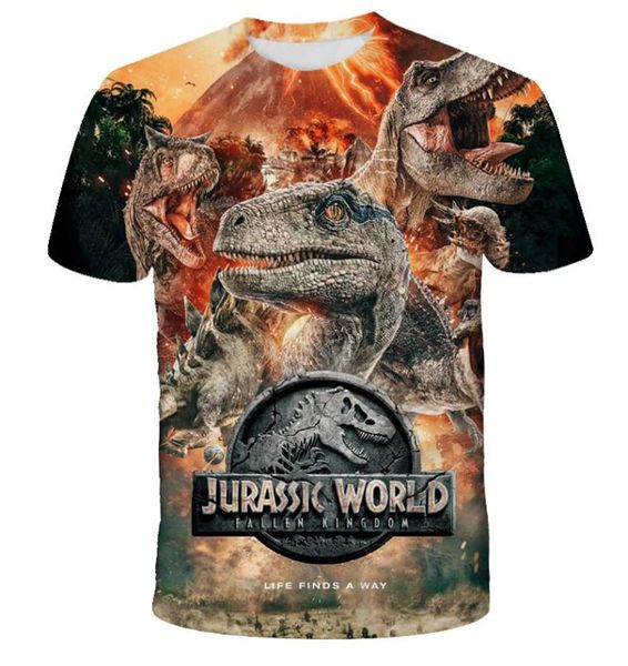 

2020 jurassic world fallen kingdom cool dinosaur head 3d print t shirt boys and girls hiphop tee tshirt boy color clothes drop k713253695, Blue