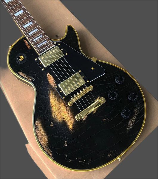 

mcqueen - custom black lp electric guitar, classic, lab, old heavy, r9, custom service available