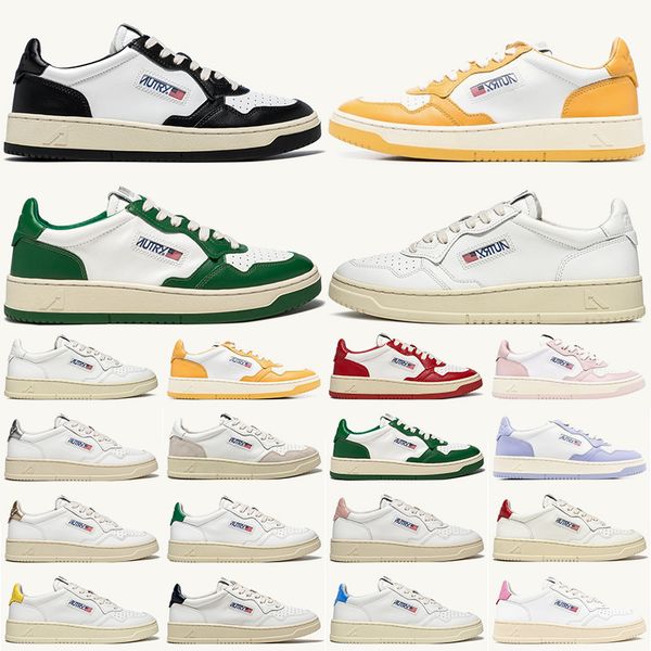 

designer casual shoes autries usa medalist sneakers autry mens leather suede low sneaker panda white red green purple men women outdoor trai, Black