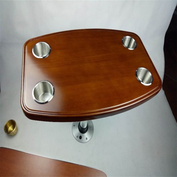 

varnished painted oak table 650x400mm 4 cup holders caravan rv marine boat