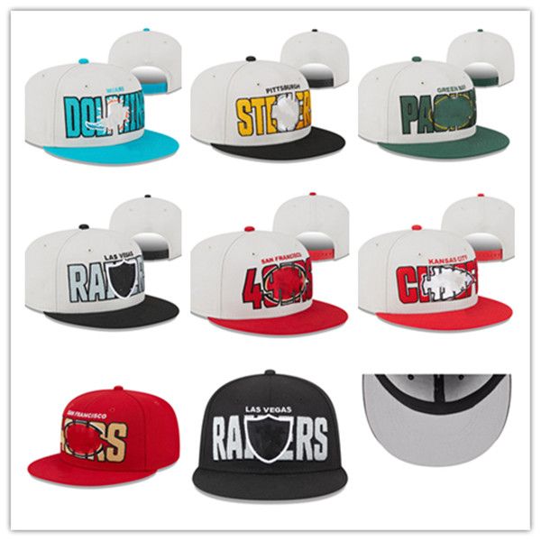 

new football 2023 draft snapback hats team stone color cap on stage snapbacks adjustable mix match order all caps hat, Black;white