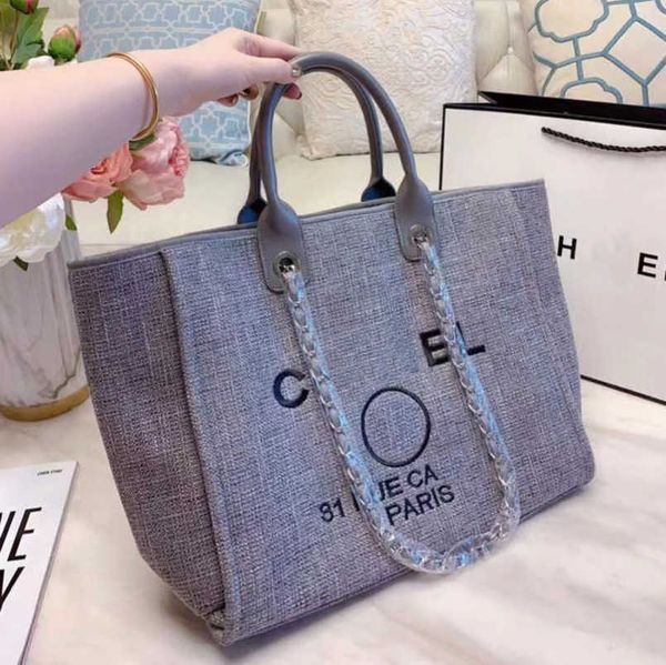 

classics luxury women's hand bags ch embroidered brand handbag female pearl beach bag big shopping small backpacks canvas chain backpac