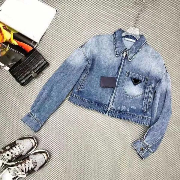 

23ss women's jackets denim coat designer womens button letters shirts three styles jackets distress jeans s-xl, Black;brown