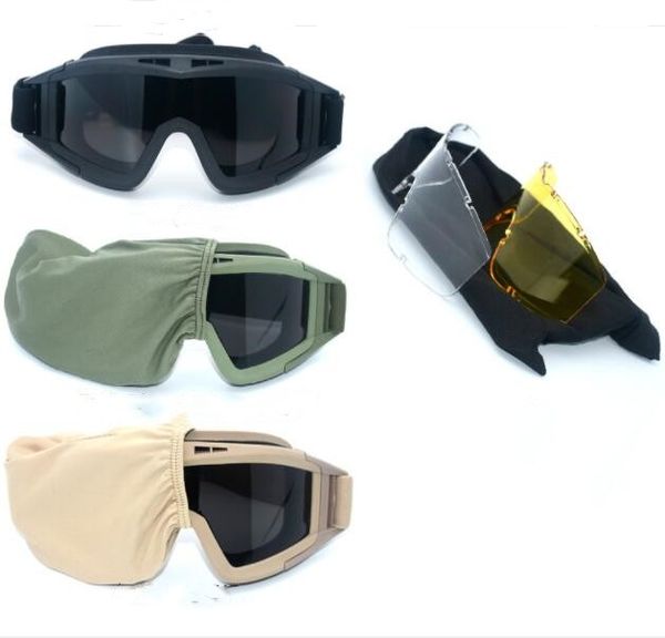 

cs tactical goggles army fans shooting desert locust outdoor riding glasses cross-country dustproof windproof sports goggles, White;black