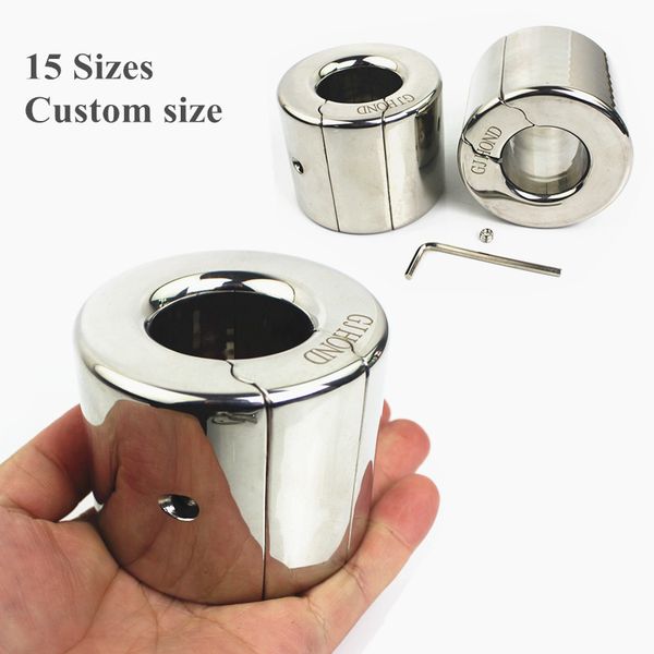 

mens robes ball stretchers custom size+15 sizes stainless steel scrotum pendants testicle restraint devices semen lock ring fo