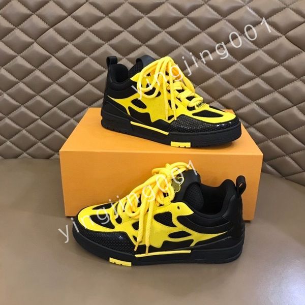 

2023 new luxury designer men causal shoes fashion woman leather lace up platform sole sneakers white black mens women