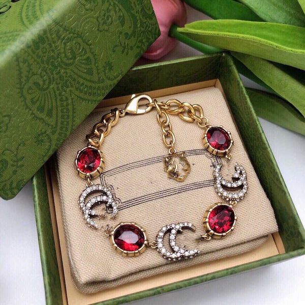 

luxury designer charm bracelets women fashion hoop jewelry men hip hop style diamond tennis metal ggity crystal pearl strands strings wholes, Black