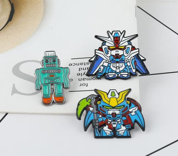 

cartoon anime robot pins for backpacks brave battle warriors lapel enamel pins brooches for bags badge friend kids boys gift9215526, Blue