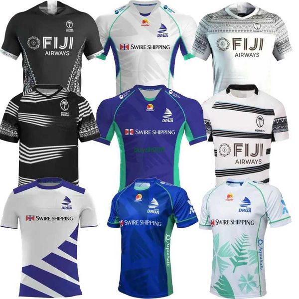 

23 fashion men's rugby jersey fans t-shirt tonga fiji drua new zealand maori airways new flying fijians maglia bshorts vest world cup, White;black