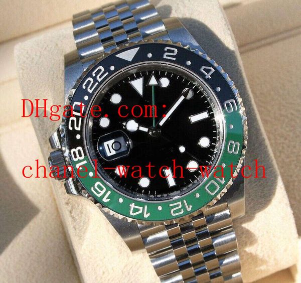 

gmt sprite stainless steel black dial ceramic bezel 40mm 126720vtnr men's sports watch automatic machinery mens wrist watches, Slivery;brown