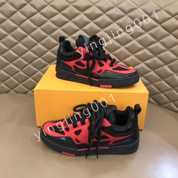 

2023 new luxury designer men causal shoes fashion woman leather lace up platform sole sneakers white black mens women