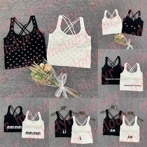 

designer vest sling sport vest letter print breathable yoga clothing womens yoga tank short, Black;white