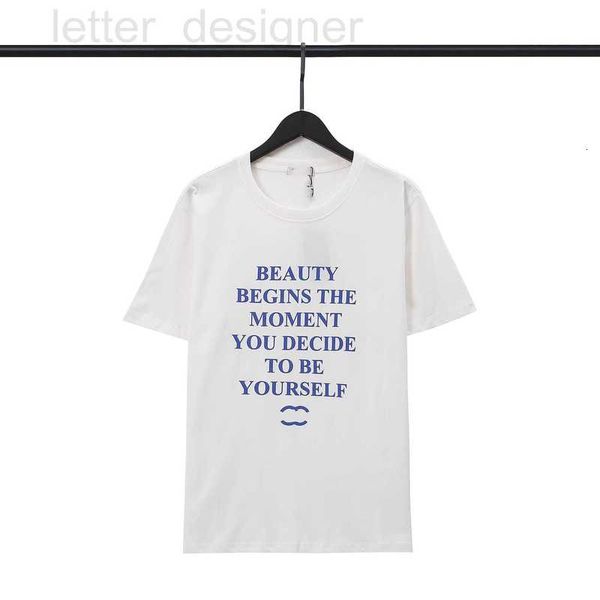 

men's t-shirts designer t-shirt 2023 fashion design channel womencotton wrinkle proof printed letter casual couple clothing 02-03 z059, White;black