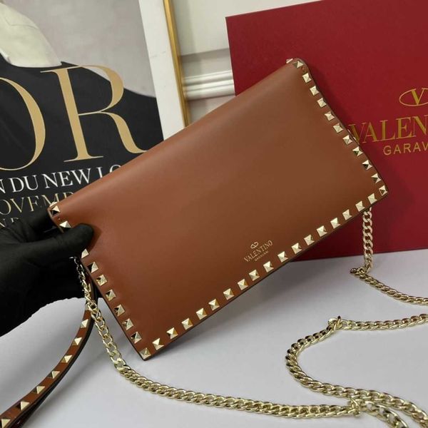 

designer bag valention studs bags ujhg simple and versatile rivet handheld handbag fashionable small square tote bag metal chain one shoulde