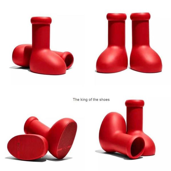 

mschf big boy red boots 2023 men women thick bottom non slip booties rubber platform bootie fashion astros boy size with box shoe rain pee, Black