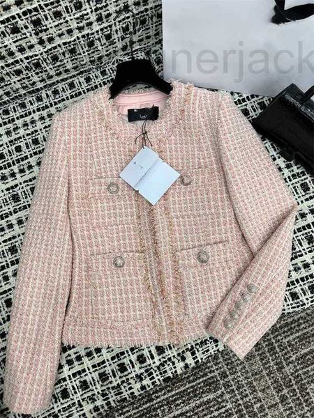 

women's jackets designer summer new french celebrity style elegant temperament round neck tassel fur edge short coat women w8qz, Black;brown