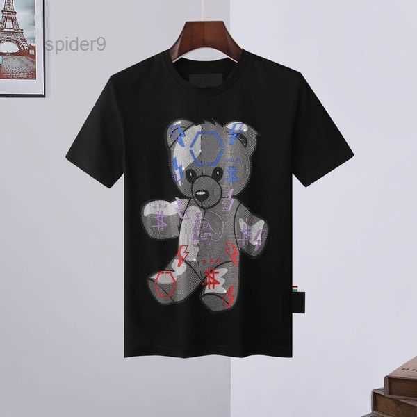 

men designer pp skull diamond t shirt short sleeve dollar brown bear brand tee o-neck skulls tshirt tees 3 5sen, White;black