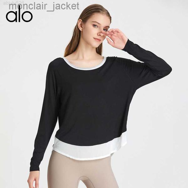 

designer alos yoga women's autumn and winter yoga suit loose and slim running sports long-sleeved t-shirt quick-drying breathable fitne