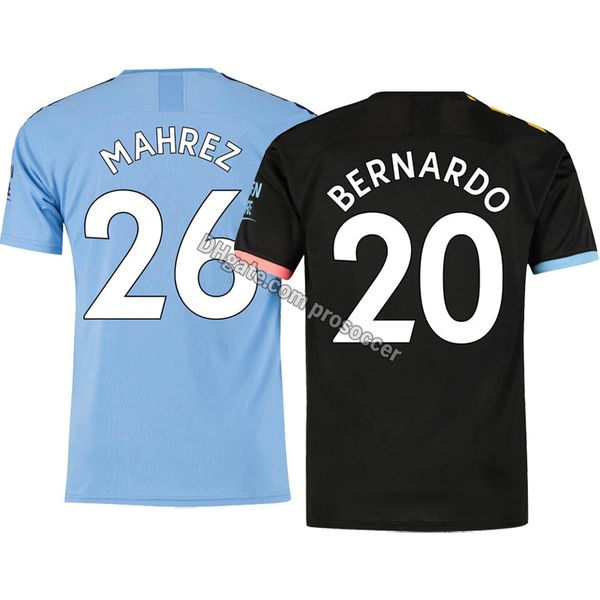 

retro mans 19/20 foden mahrez bernardo soccer jerseys vintage city shirt classic kit, Black;yellow