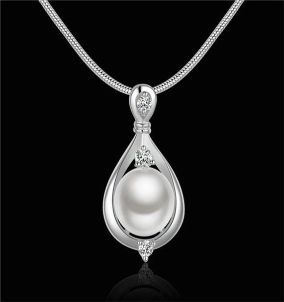 

fashion jewelry 925 sterling silver pearl zircon pendant necklace new design engagement gift for women n5231883042