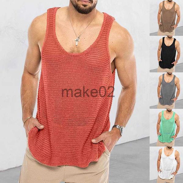 

mens tshirts mens hoodies sweatshirts mens tank loose knit sports vest summer new mens fashion stripe knit sleeveless male tshirt breathable, White;black
